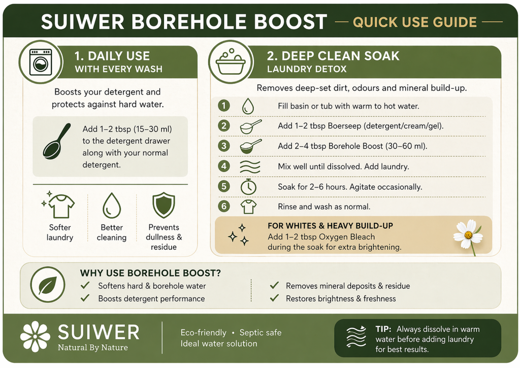 Boerseep Borehole Boost – Hard Water Laundry Treatment
