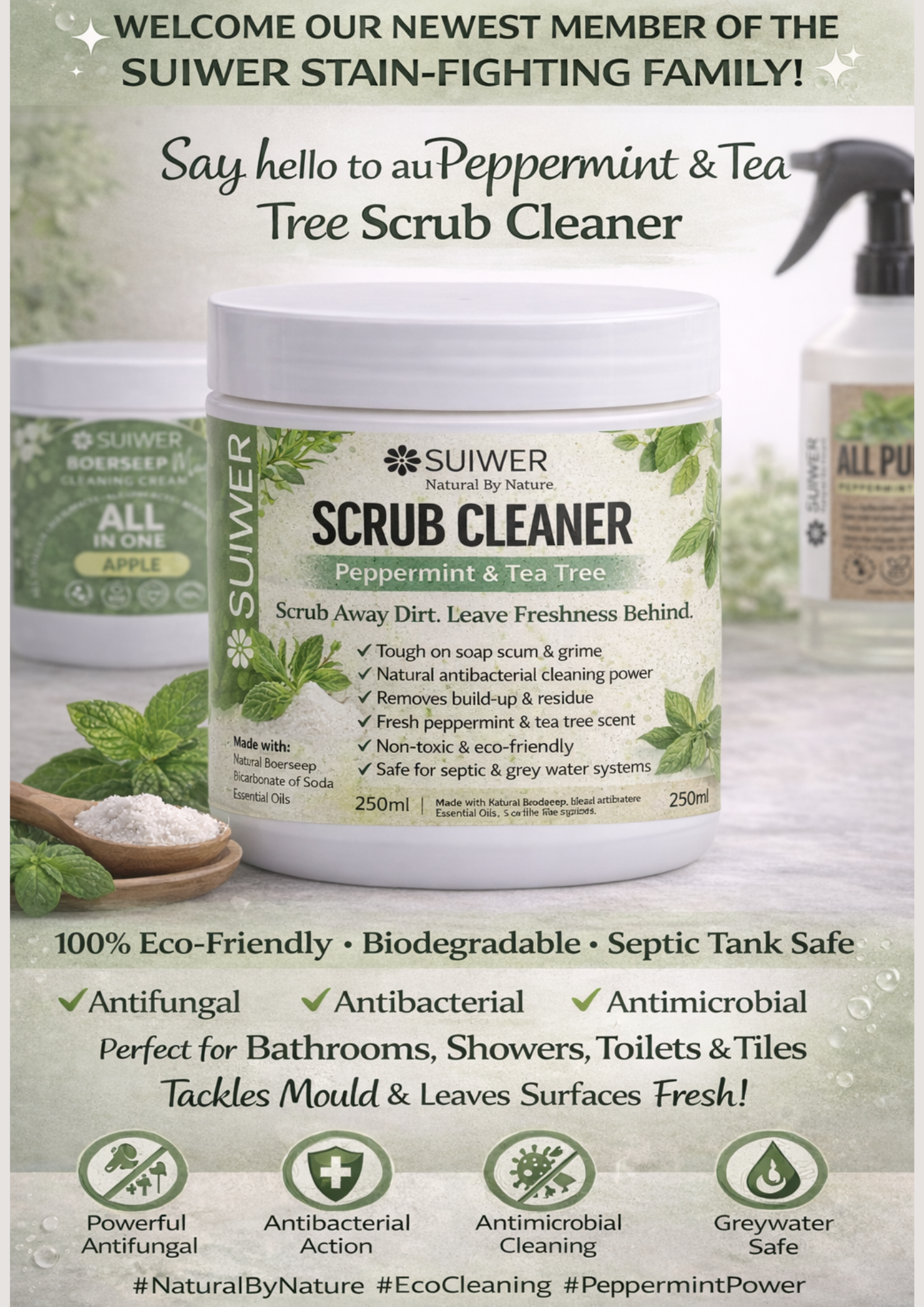 Suiwer Scrub Cleaner – Peppermint & Tea Tree